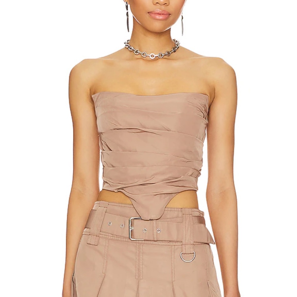 Ariella Corset Top in Khaki Brown | H:ours